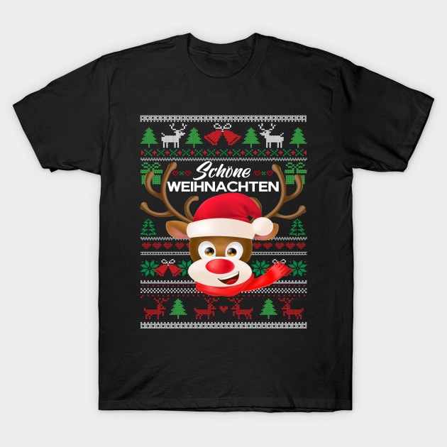 Ugly christmas Rudolph Red nose reindeer Gift Idea T-Shirt by Lin-Eve
